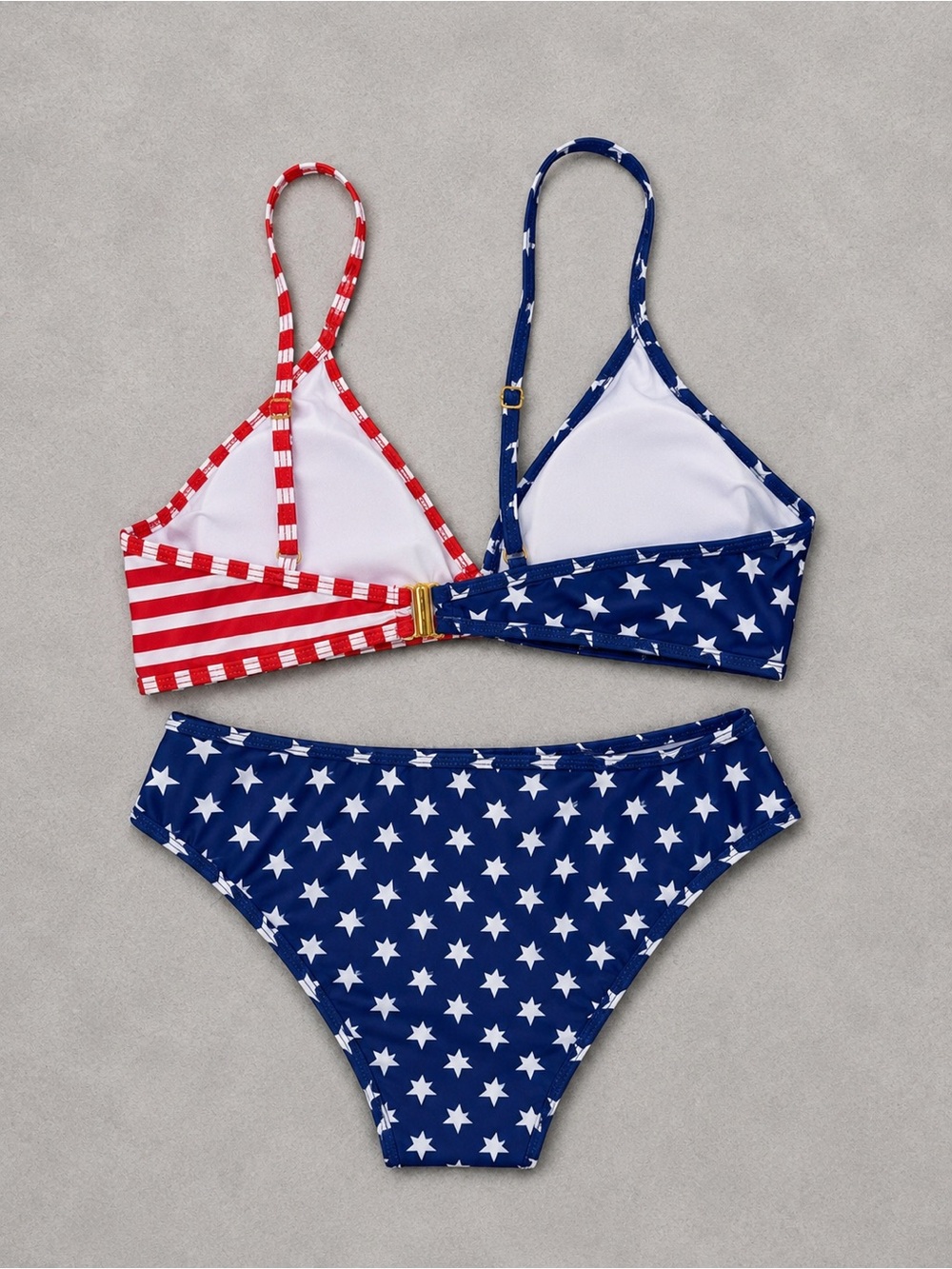 Tainehs Womens American Flag 2 Piece Bikini - Medium Bottoms, Large Top Swimsuit - Picture 3 of 3